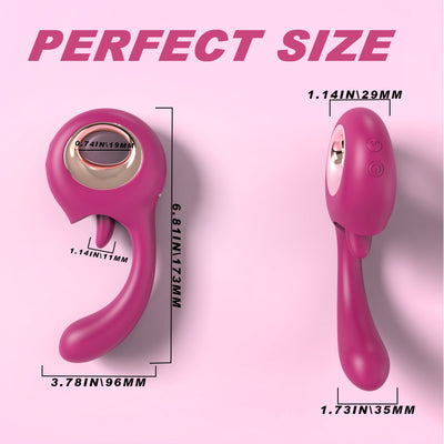 YoYoLemon G Spot Dildo Vibrator, 2 in 1 Clitoral Tongue Licking & Vibrating Rose Sex Stimulator for Women, Adult Sex Toys