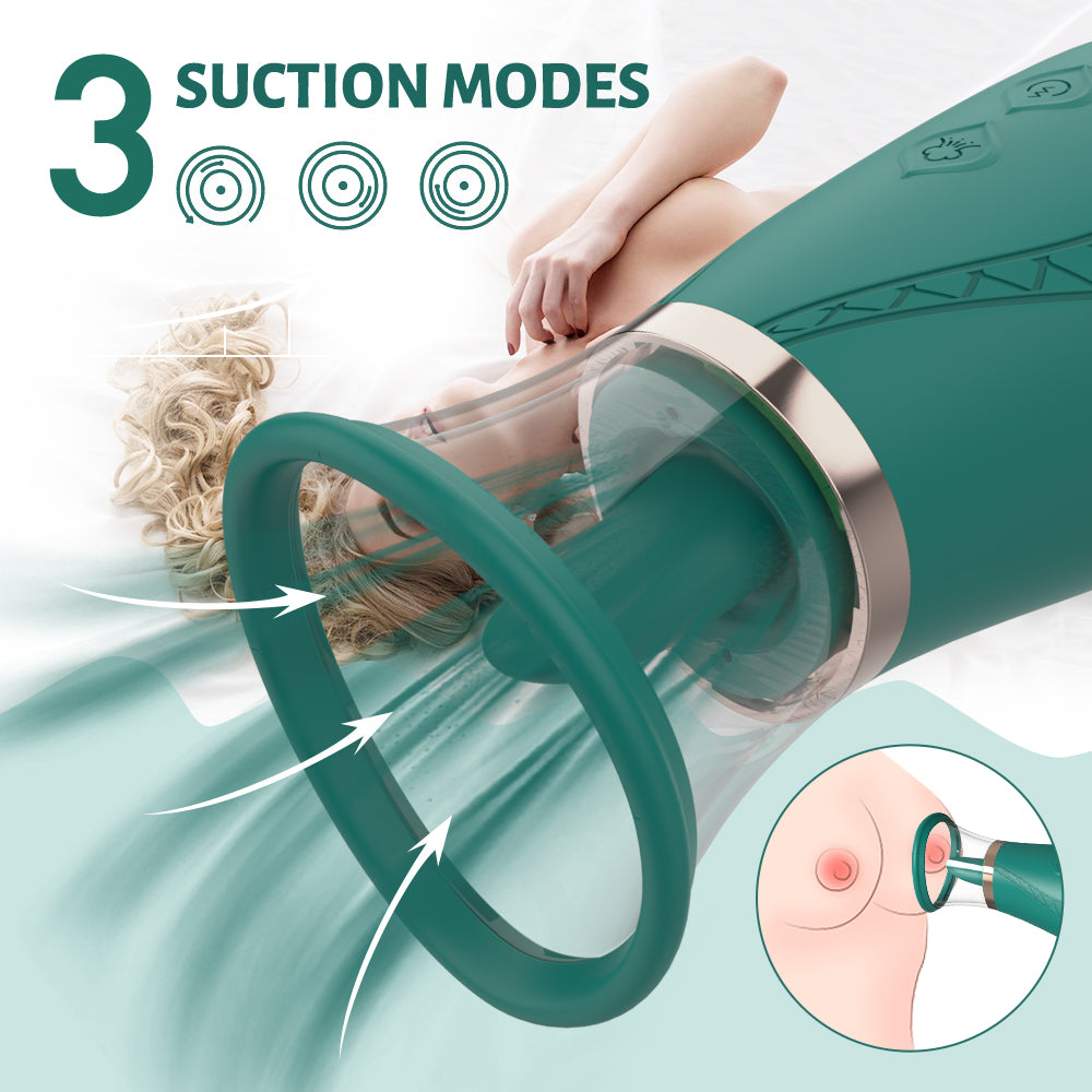 YoYoLemon Vibrating Pussy Pump with Tongue Licking Motions for Clit and Nipple for Women, Adult Sex Toys 2